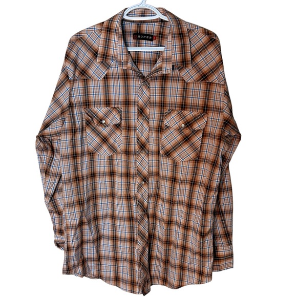 Roper Other - ROPER Men’s Western Style Plaid Button Down Shirt Rockabilly Cowboycore Size XL